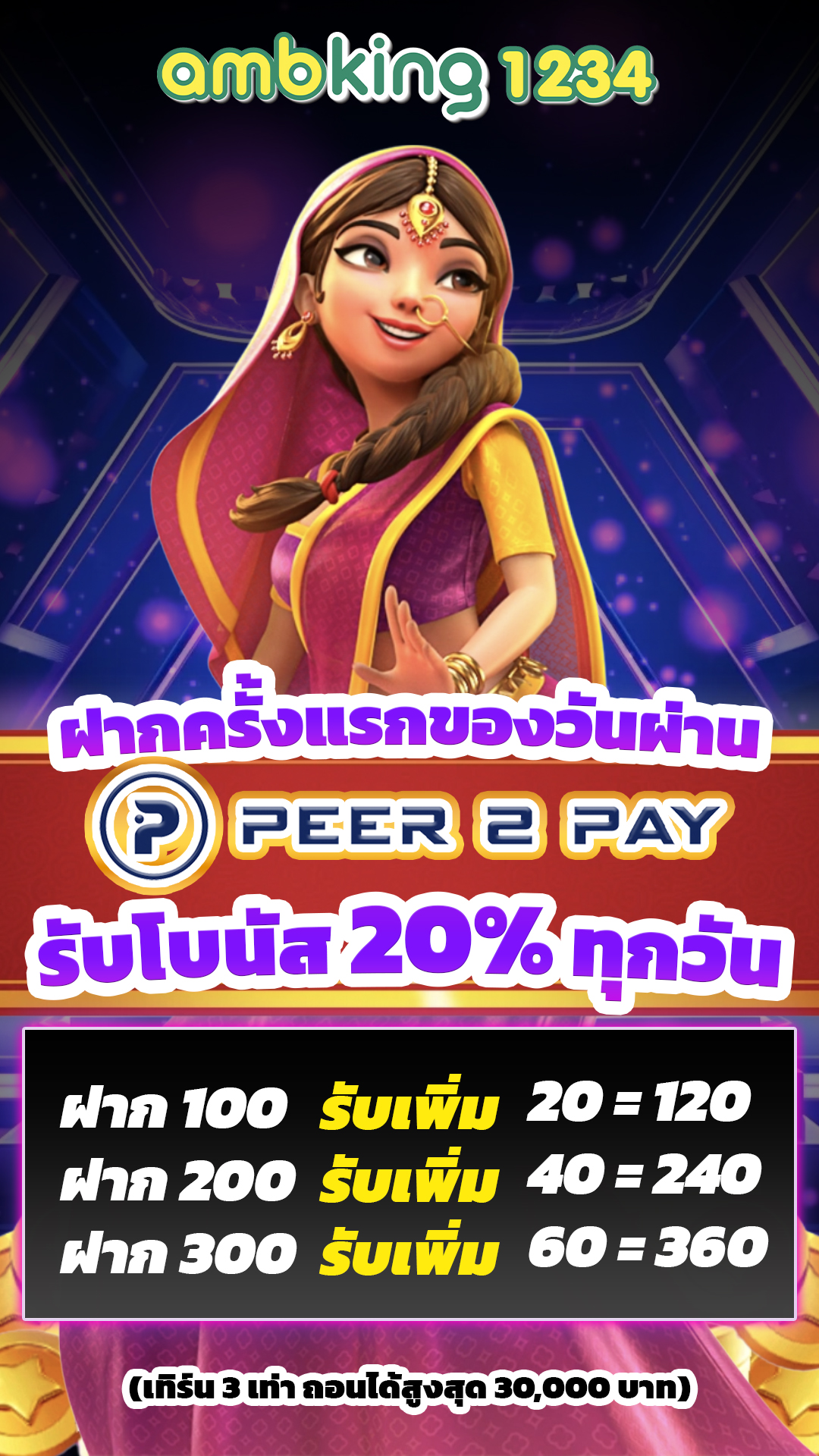 สล็อต ฝาก-ถอน true wallet ไม่มี บัญชีธนาคาร 5 รับ 100 - แบนเนอร์โปรโมชั่น
